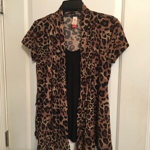 No Boundaries cheetah  Print Cardigan L
